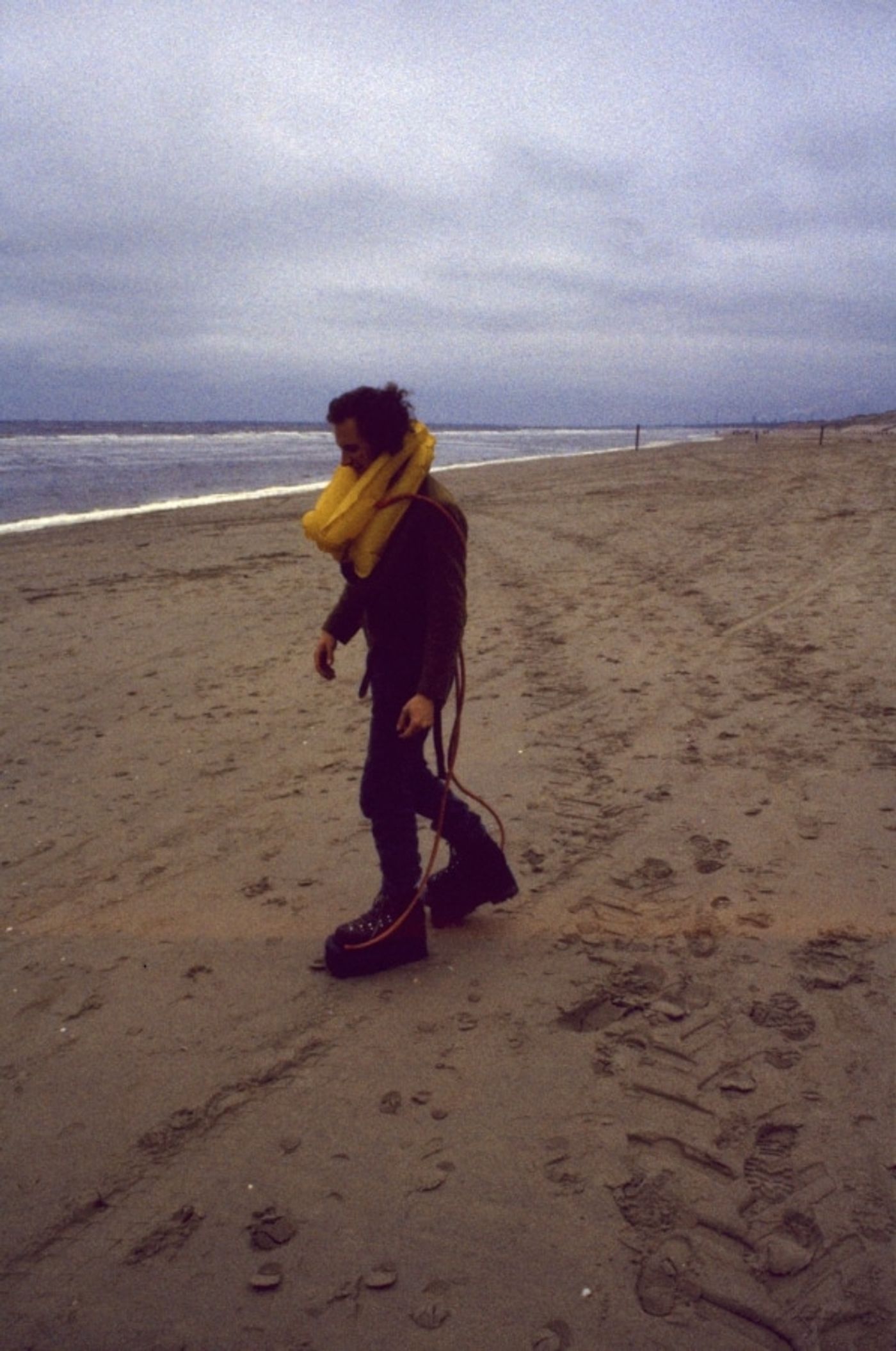 REPEATED BLOWS EVENTUALLY DRIVES ALL ANIMALS TO PASTURE_______Life-jacket, shoes, flamingo leg candles / Fodor Museum Amsterdam The Netherlands / 1992
