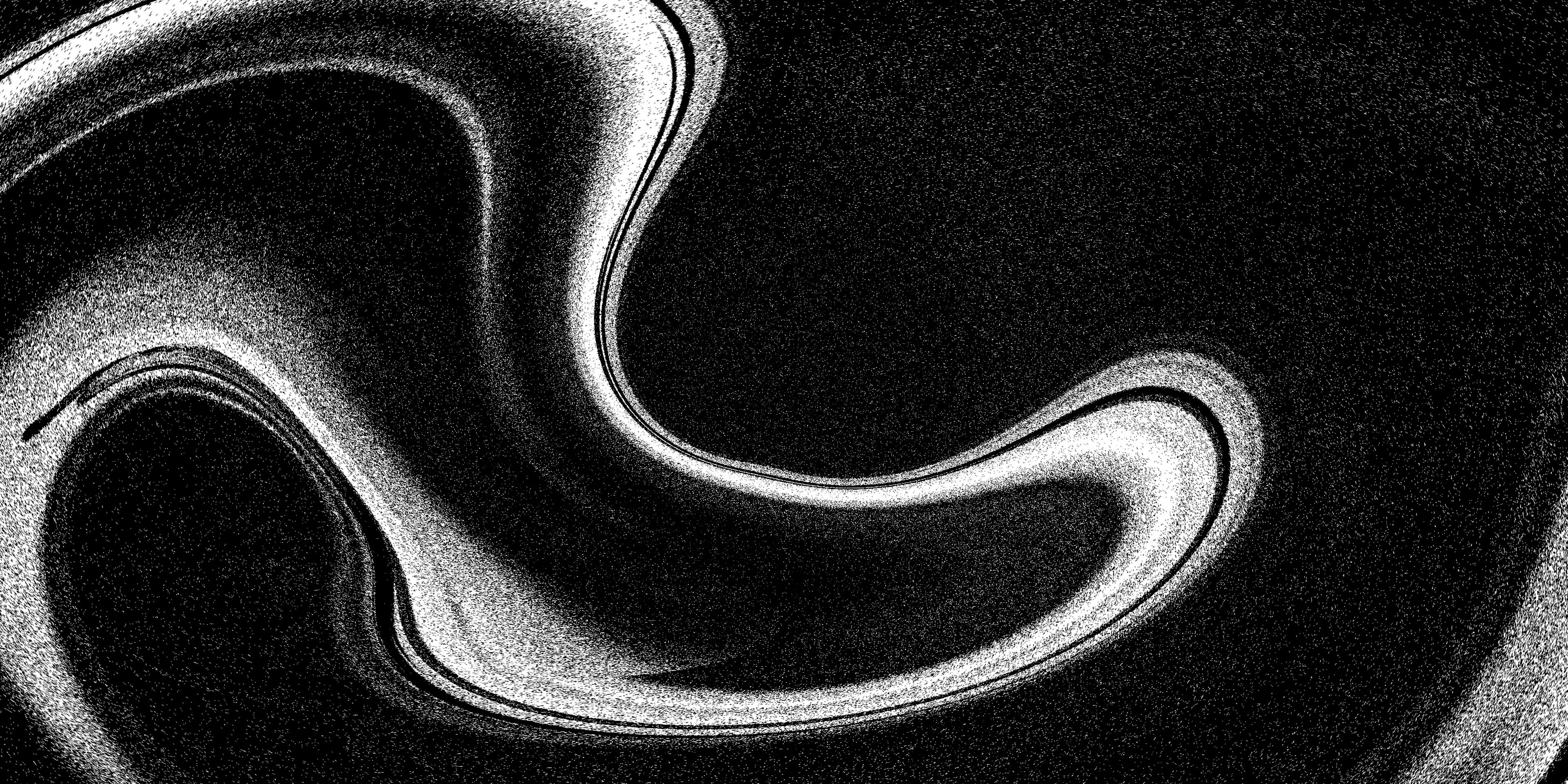 A black and white image of a swirl on a black background .