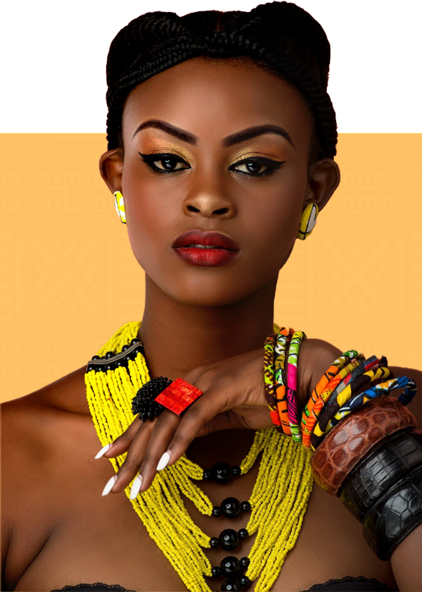 Model wearing jewelry