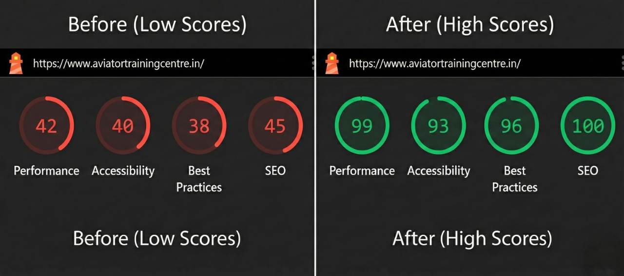 Next.js Lighthouse Optimization: 42 to 97 Case Study