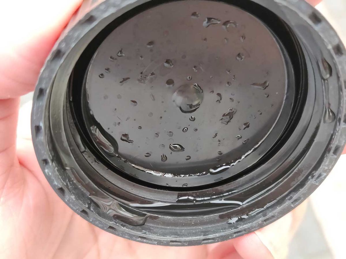ナルゲンキャップの水滴の付き方