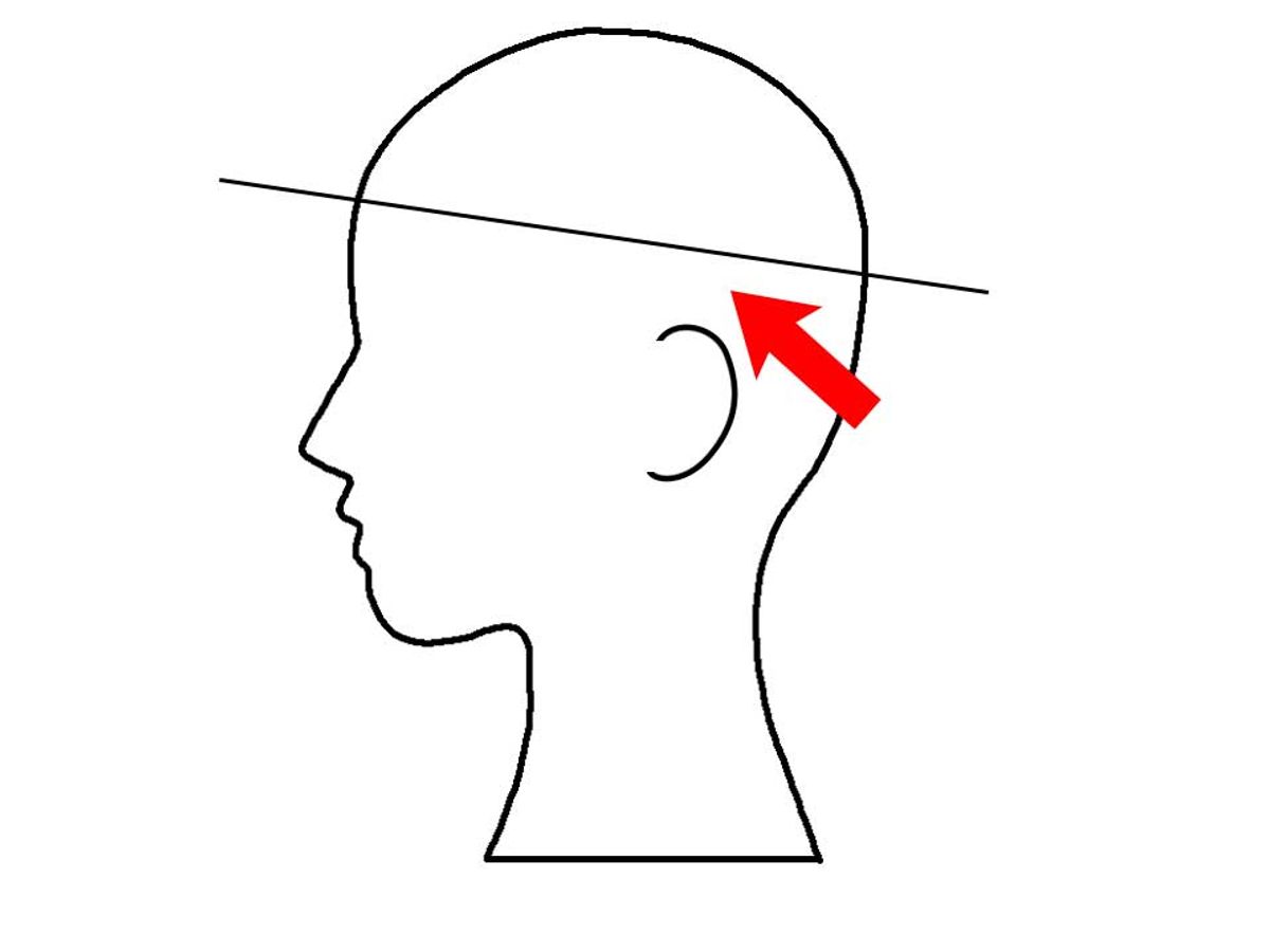 頭がでかい人の帽子と耳の隙間