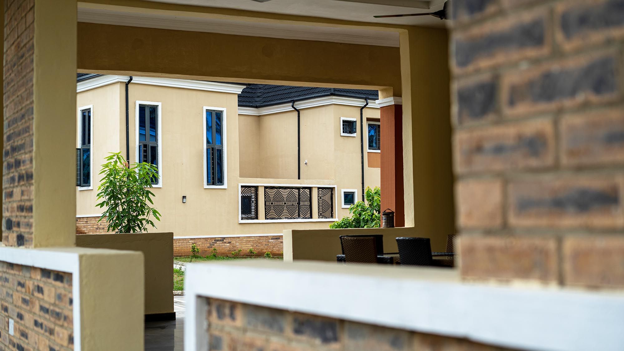 Looking through the Afe towards the guest house