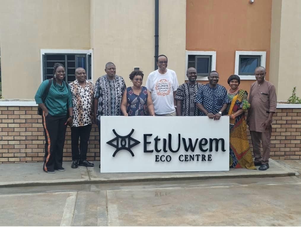 Activists at the EtiUwem Eco Centre sign