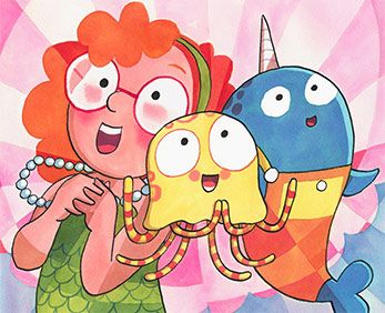 Mermaid, jellyfish and narwhal are all delighted to be here