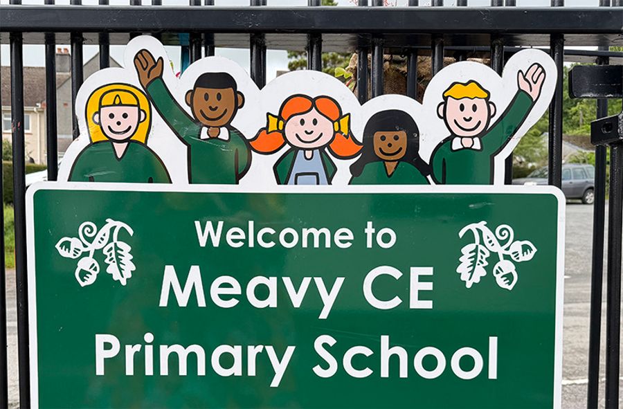 Meavy C of E Primary School sign