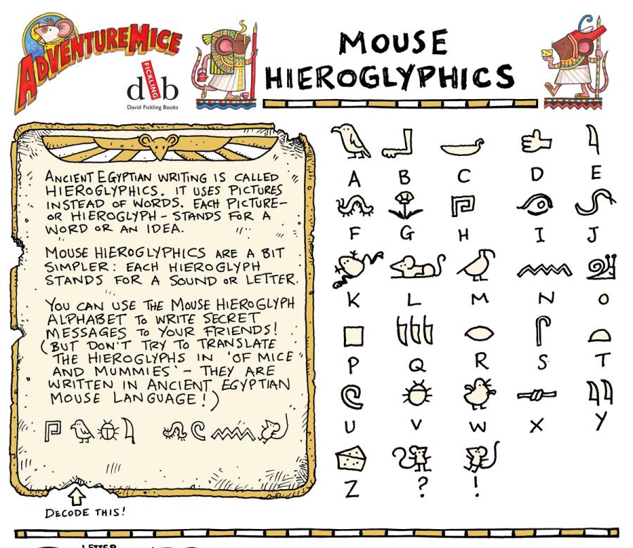 Mouse Hieroglyphics from Adventuremice.com