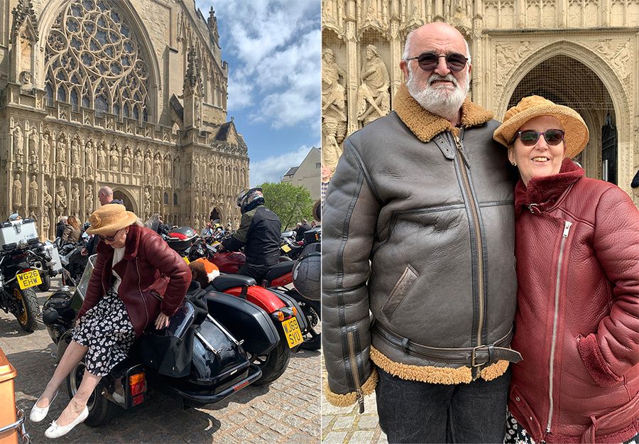 Sidecar biker couple
