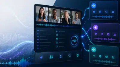 AI meeting tools comparison showing Otter AI, Fireflies AI, and Krisp competing across workplace memory, collaboration, and voice infrastructure
