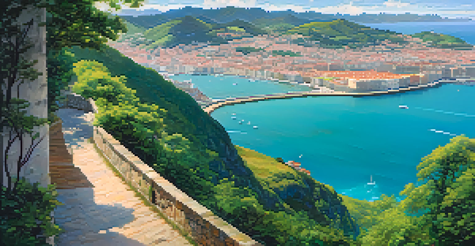 A panoramic view from Monte Igueldo, showcasing the city of San Sebastián and its beautiful coastline.