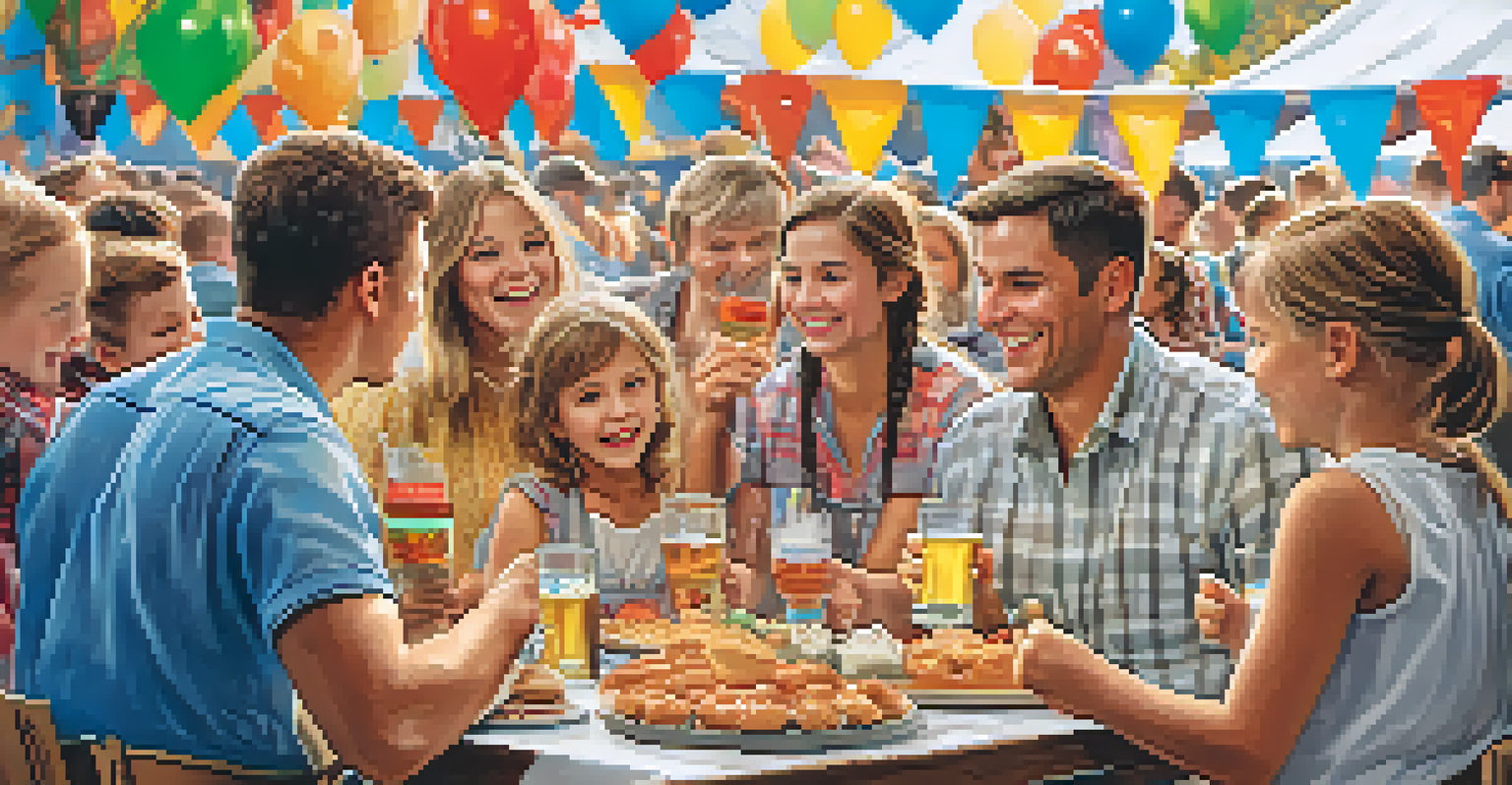 A family-friendly Oktoberfest event with children playing games and families enjoying the festive atmosphere.