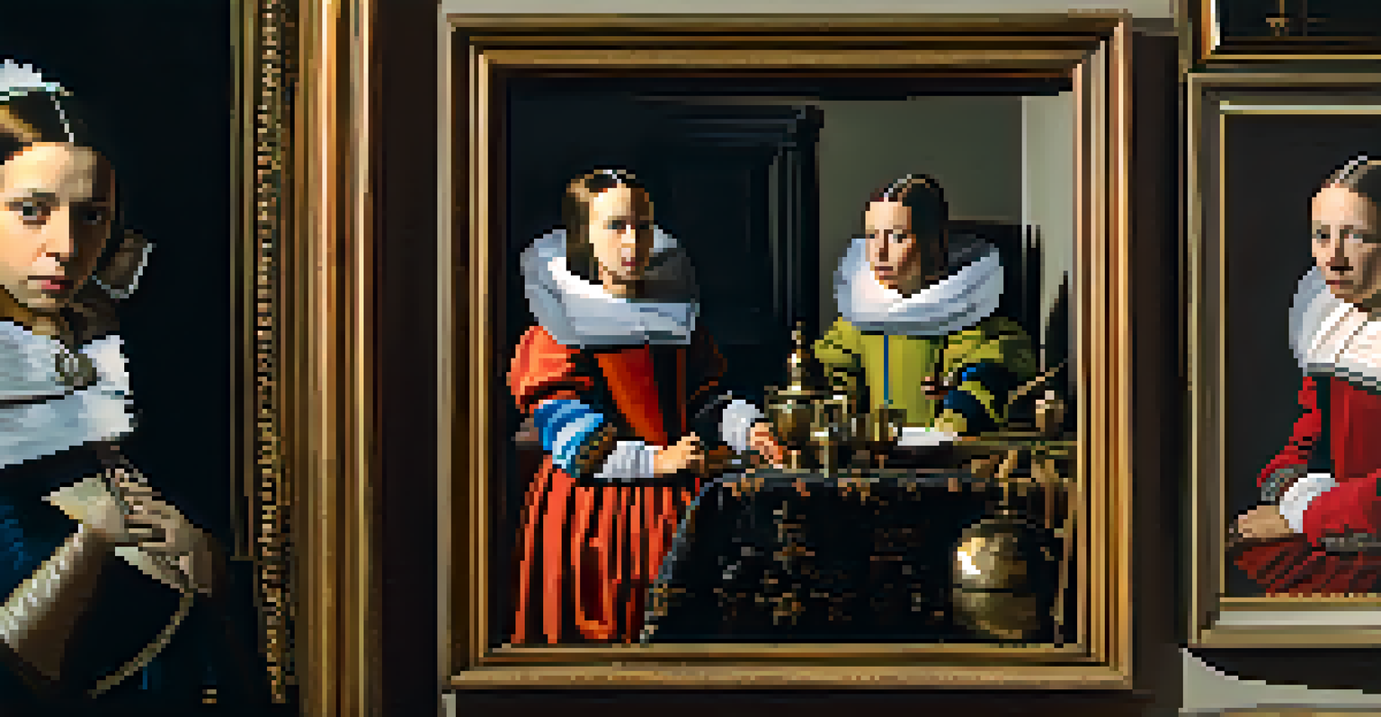 A detailed view of Diego Velázquez's 'Las Meninas', emphasizing the vibrant colors and textures of the artwork.