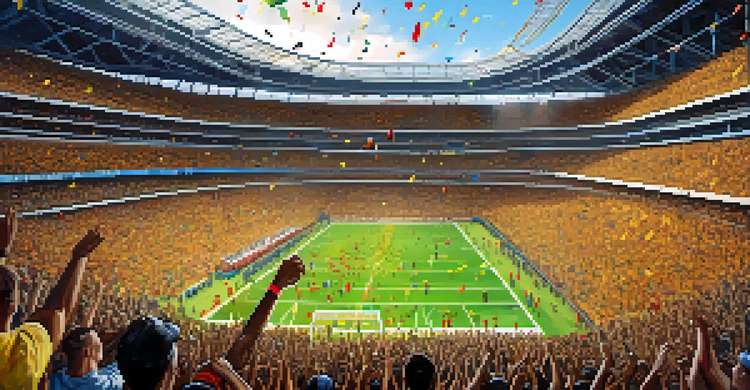A football match in a stadium with passionate fans and a close score on the scoreboard.