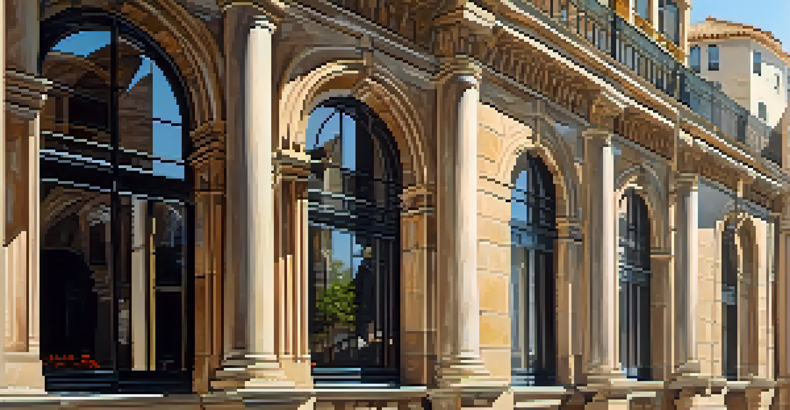 An image showing a modern glass building next to an ancient stone structure in a Spanish city.