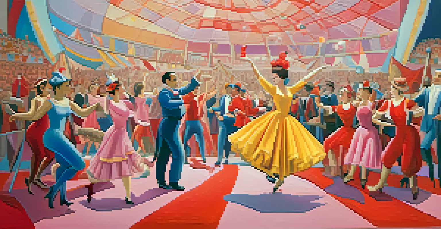 A lively circus scene inspired by Picasso's Rose Period, featuring colorful performers and a warm background.