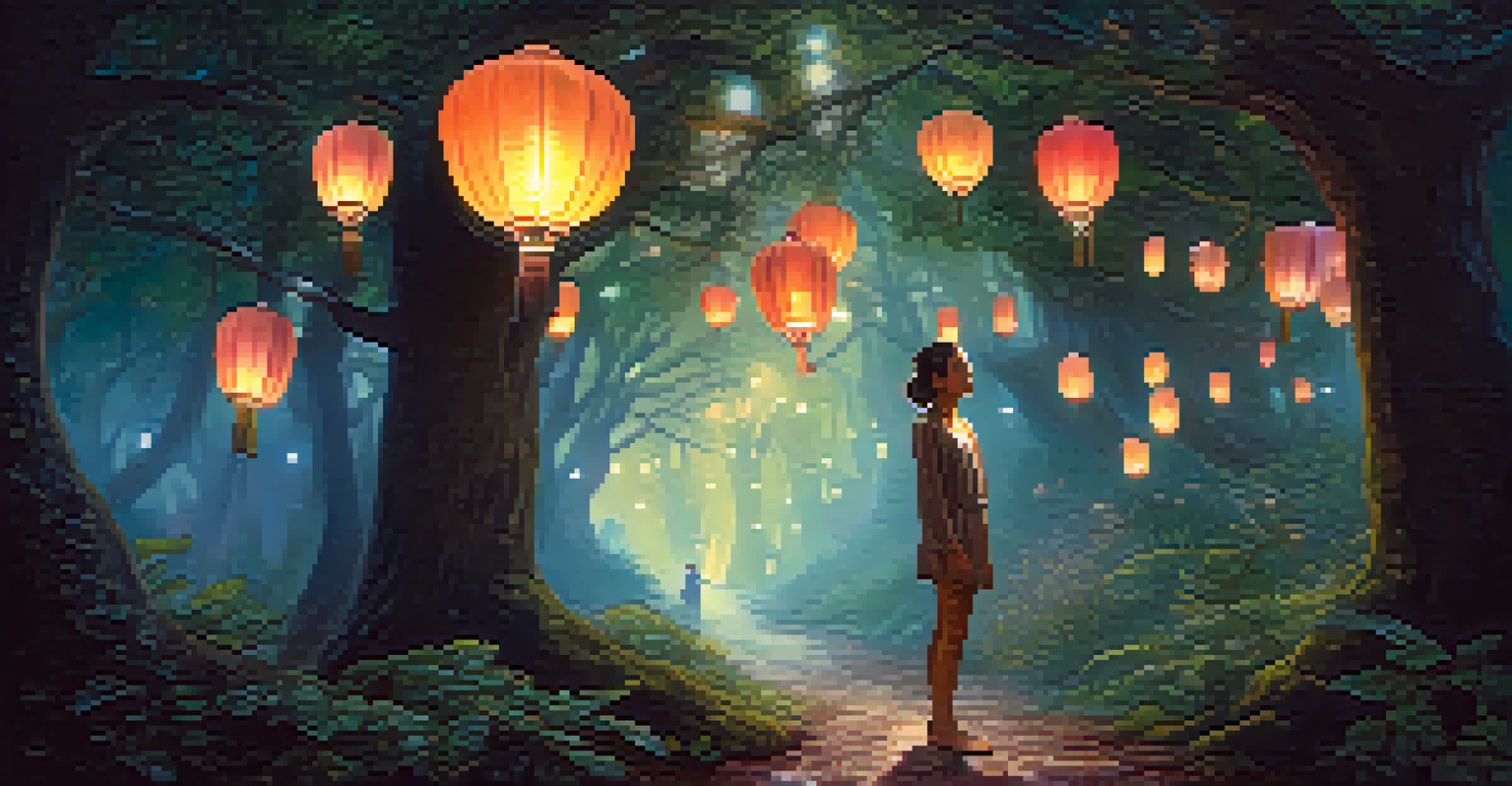 A dreamlike scene from a Spanish film in an enchanted forest with surreal elements and soft lighting.