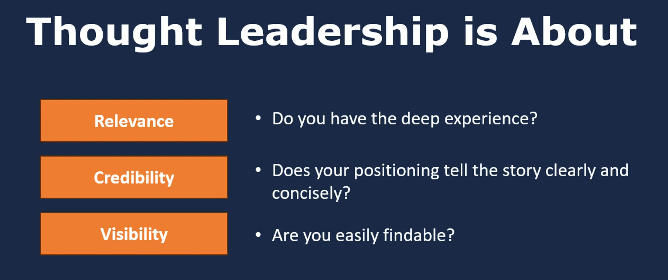 relevance credibility visibility