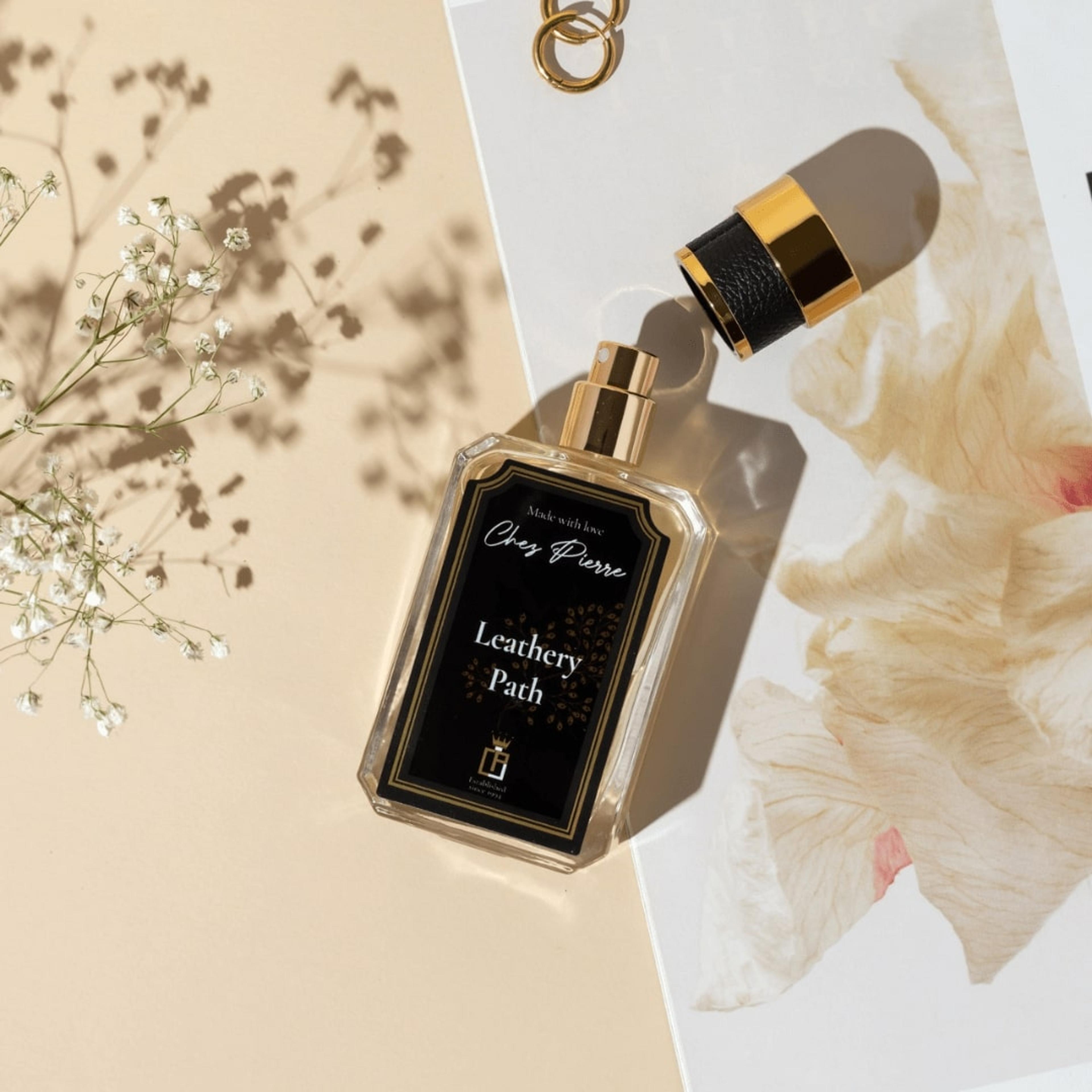 Chez Pierre's Leathery Path Perfume Inspired By Tuscan Leather