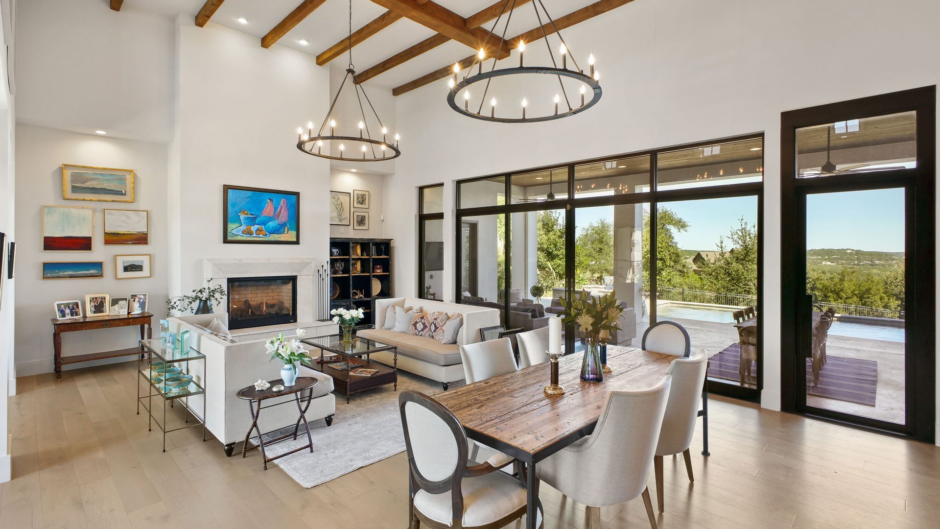 Living Room in a Modern Farmhouse inThe Canyons at Scenic Loop