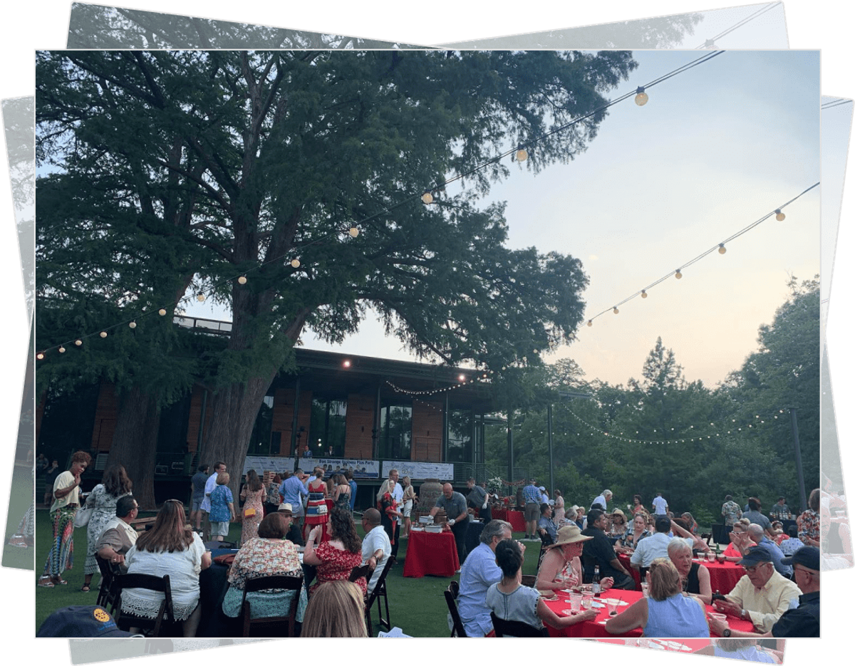 Rotarians gathering at a Don Strange social event
