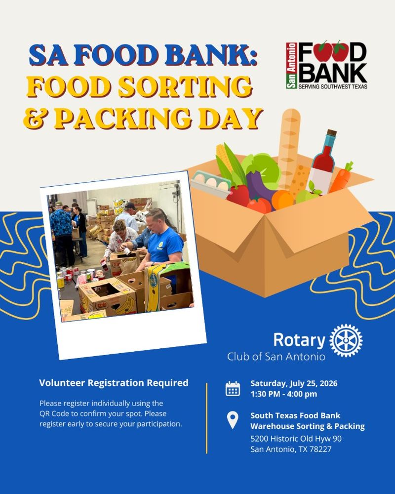 SA Food Bank food sorting and packing volunteer event flyer