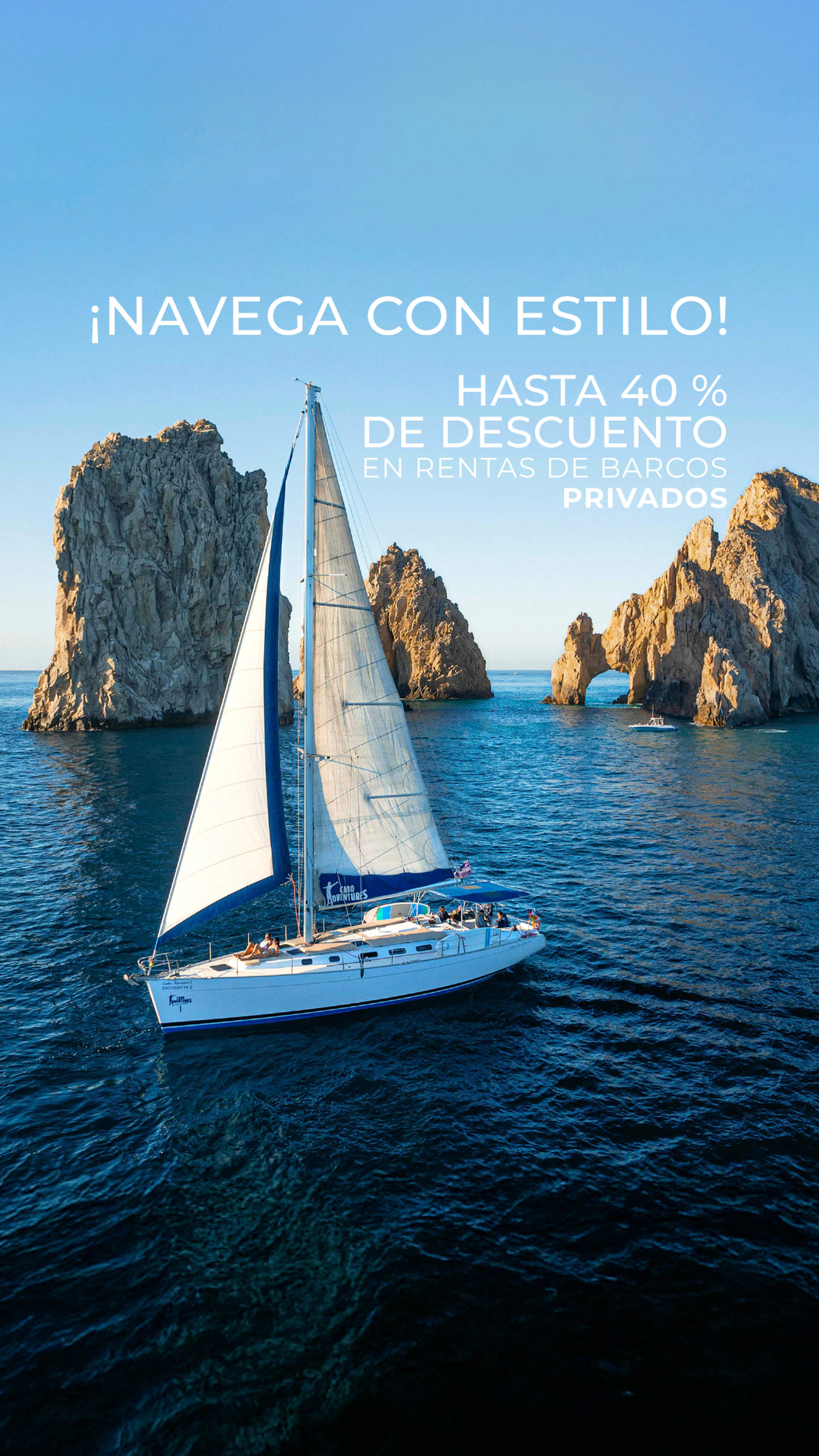 Disfruta de un lujoso alquiler de veleros en Los Cabos, navegando por aguas impresionantes y vistas costeras espectaculares.
