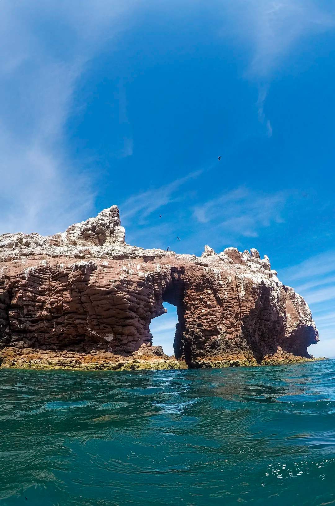 Rock arch at Espiritu Santo Island, Baja California Sur, Mexico – snorkeling and wildlife paradise.