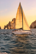 Cabo Sunset cruise near the iconic Arch of Cabo San Lucas, Mexico.