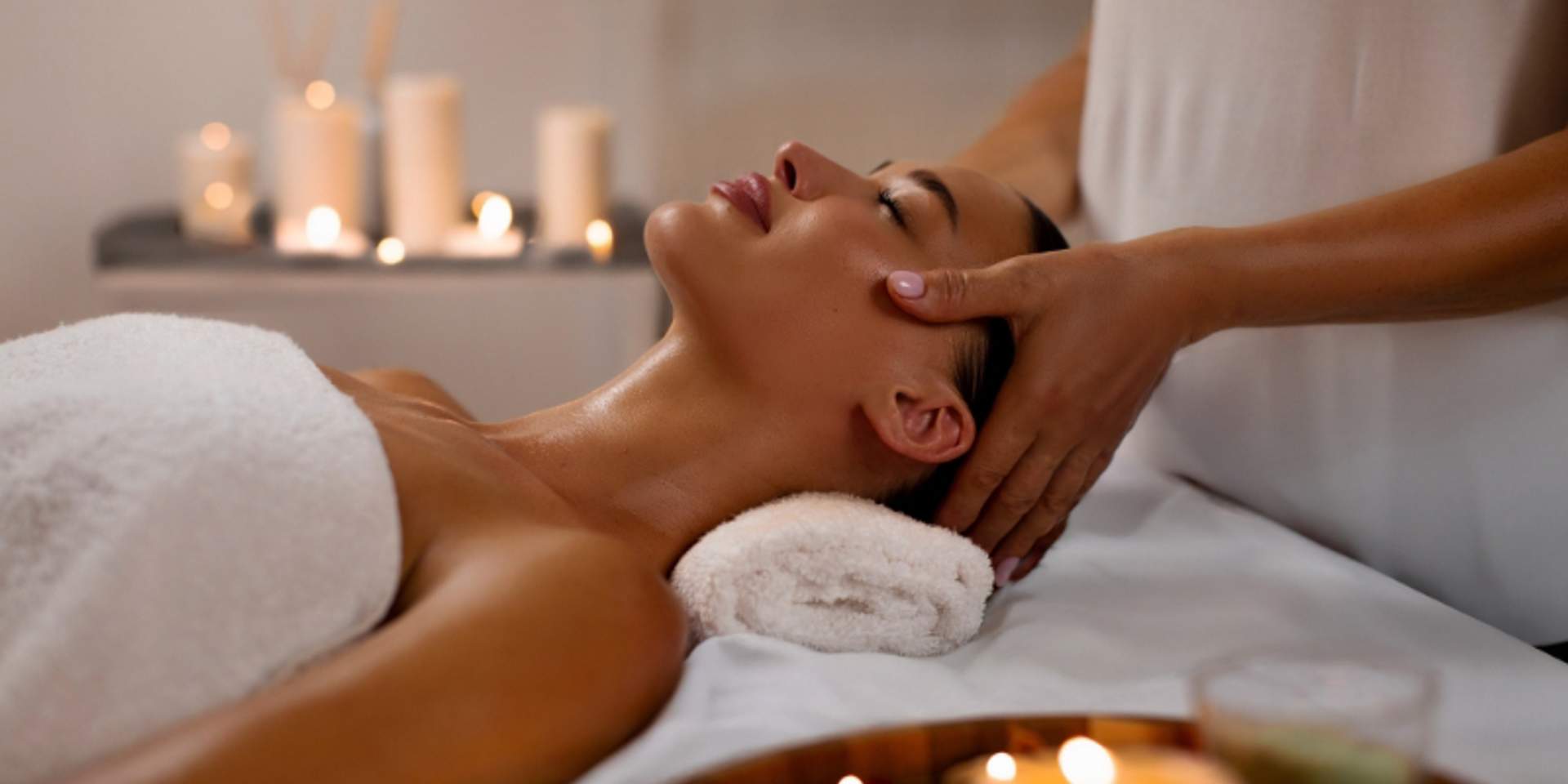 Relaxing spa massage with candles at Tierra Sagrada Beach & Adventure Park in Cabo San Lucas