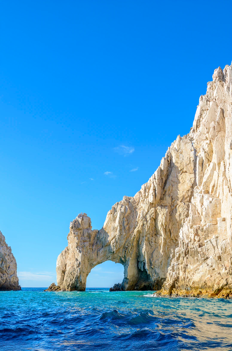 The Arch of Cabo San Lucas seen during TwentyFive luxury snorkel catamaran cruise along Los Cabos coastline