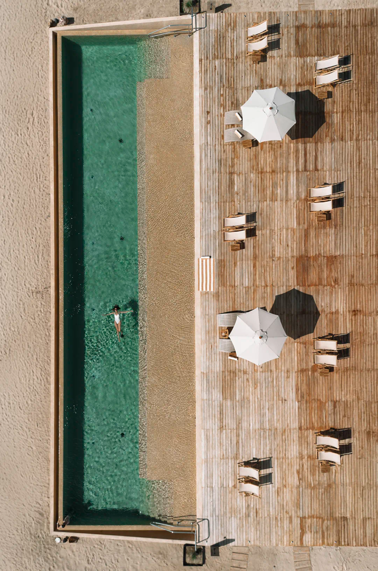 drone view from tierra sagrada pool 