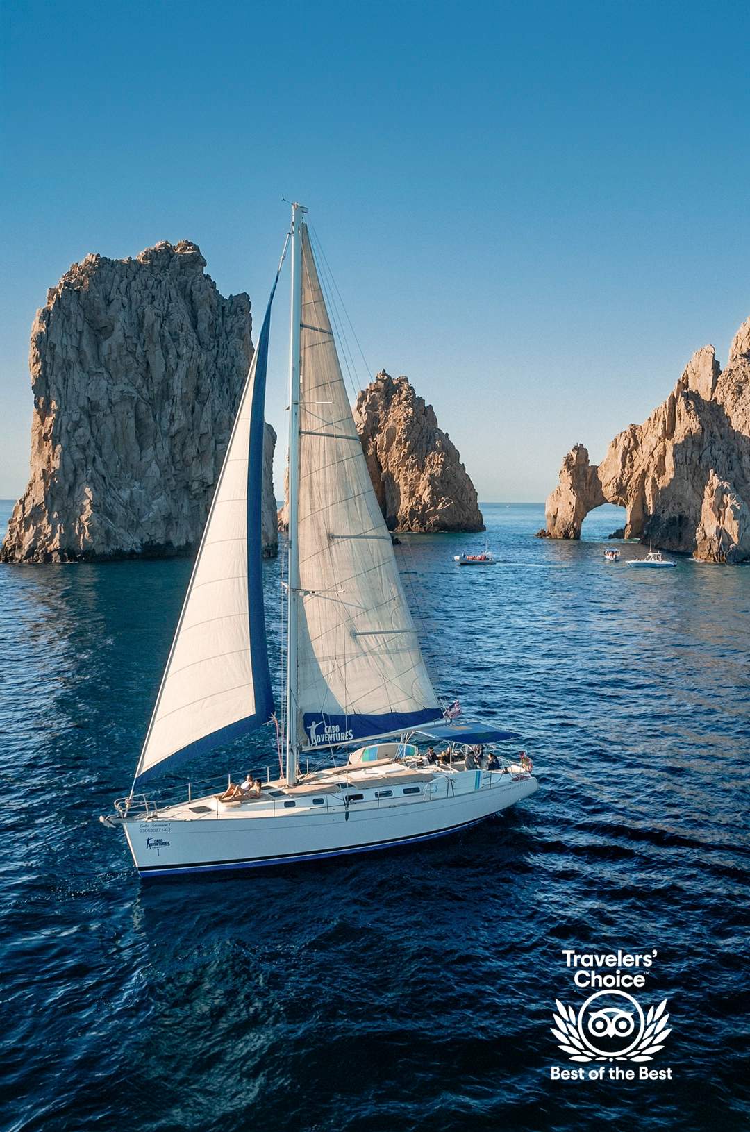 Cabo Sailing tour near the Arch of Cabo San Lucas.