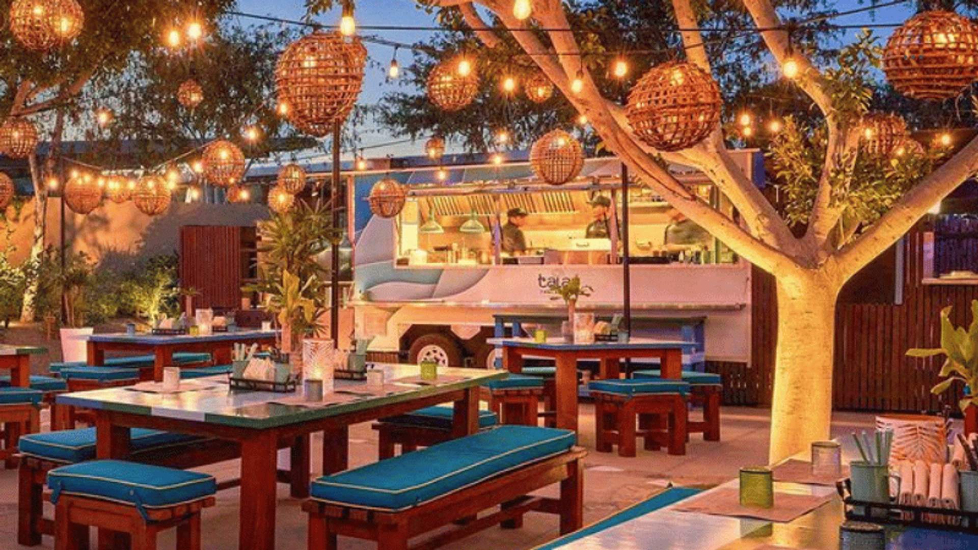 light up food truck surrender by trees