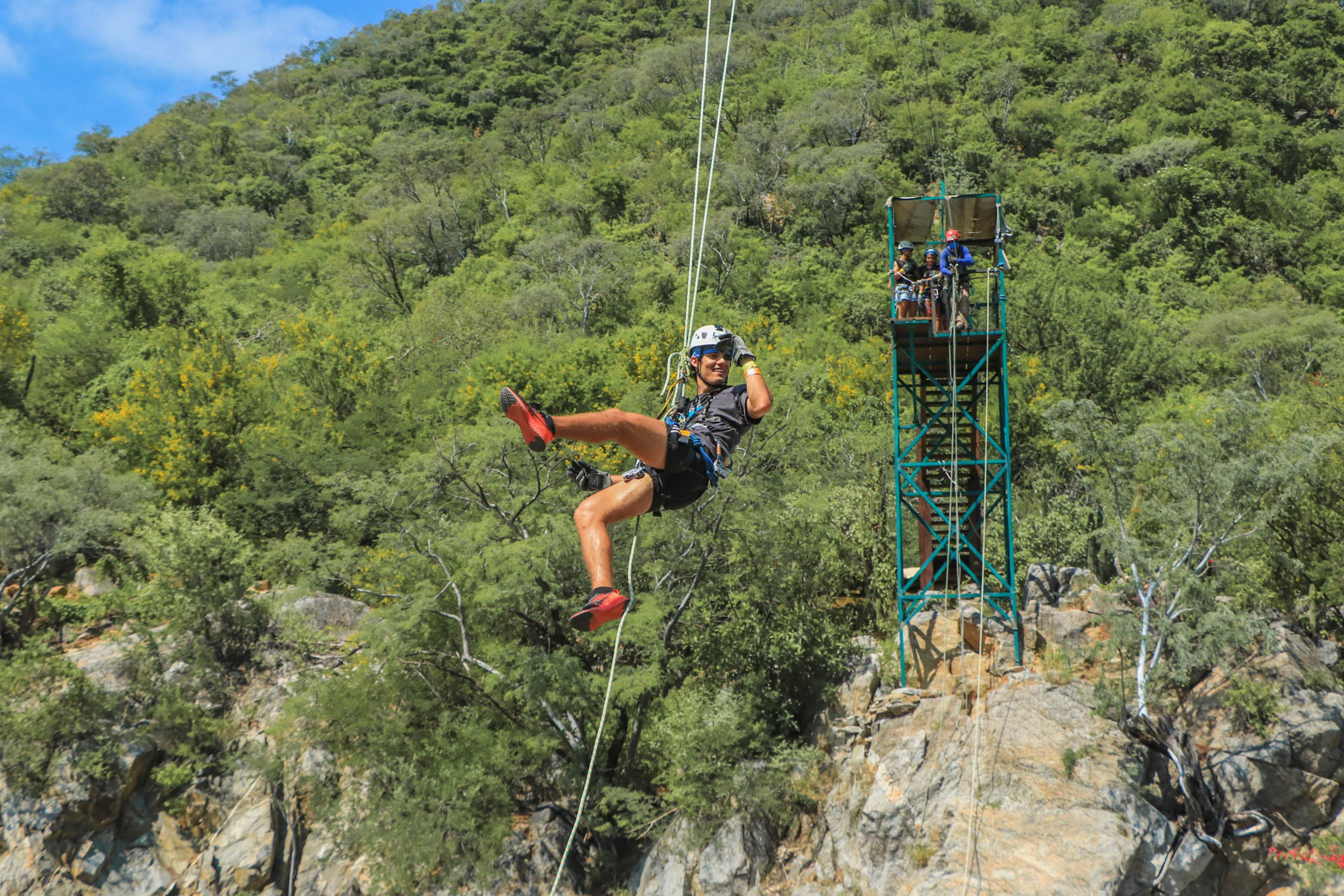 Pendulum swing jumping from a platform 