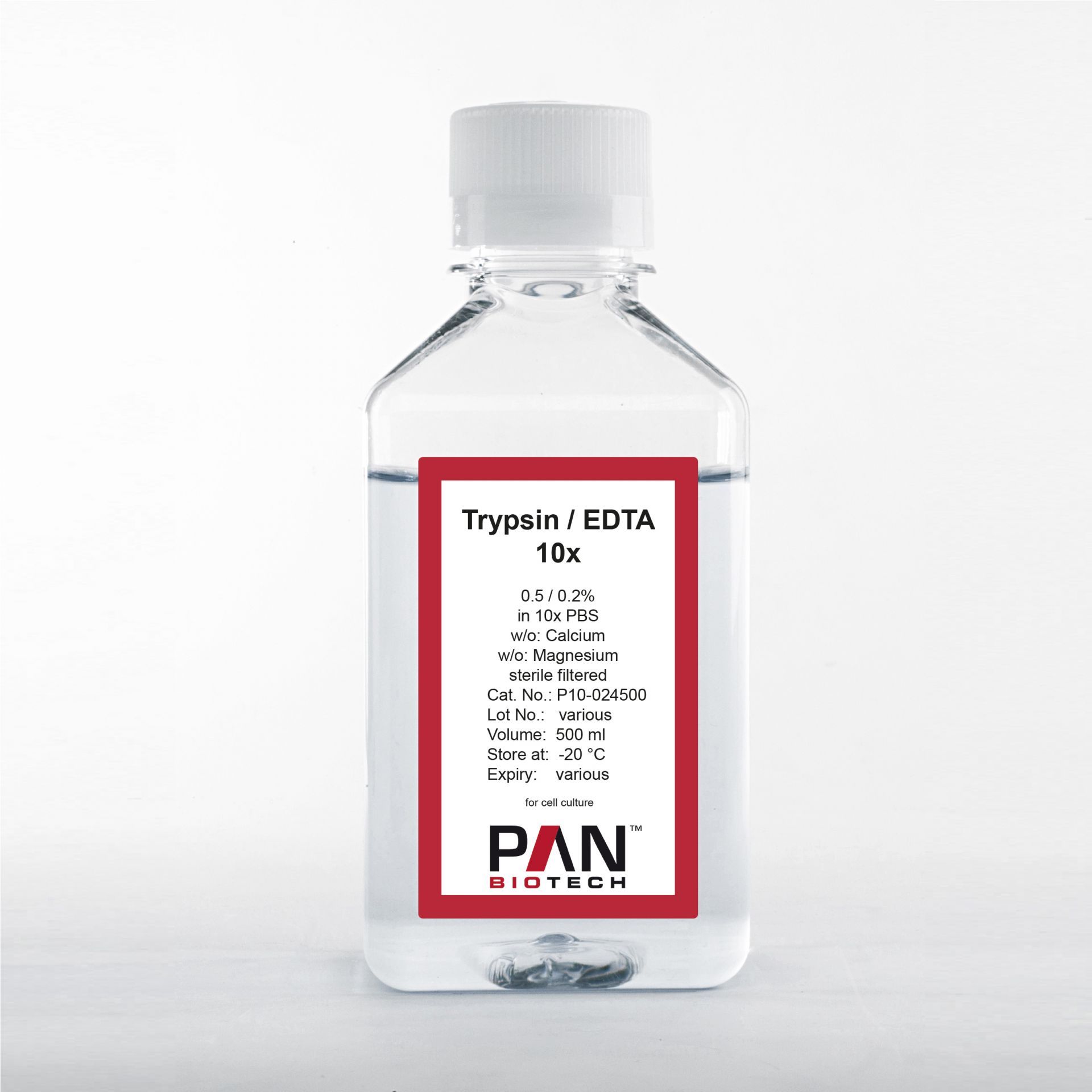 (10x) Trypsin 0.5 %/EDTA 0.2 % in PBS, w/o: Ca and Mg