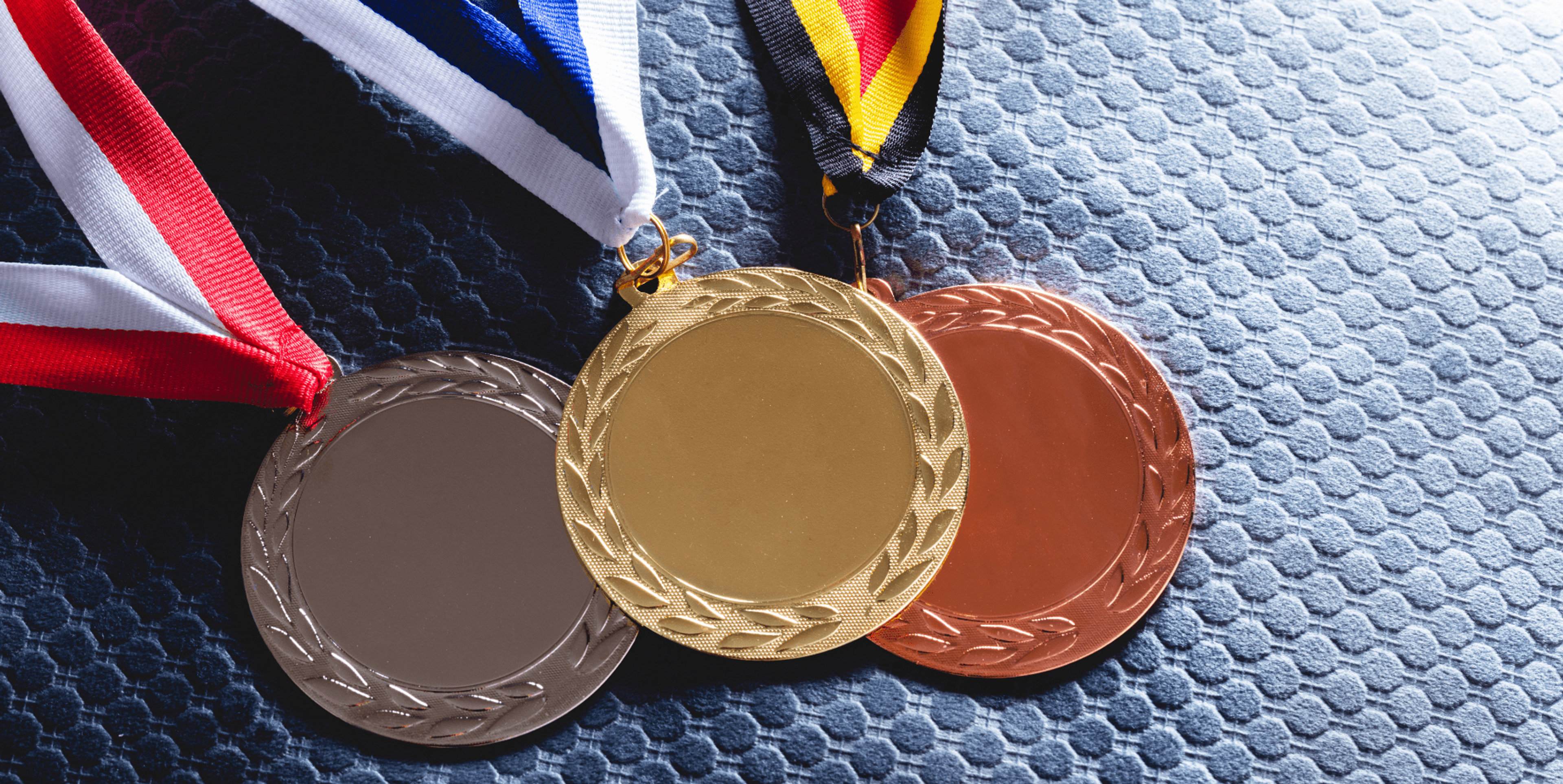 Silver, gold and bronze medals