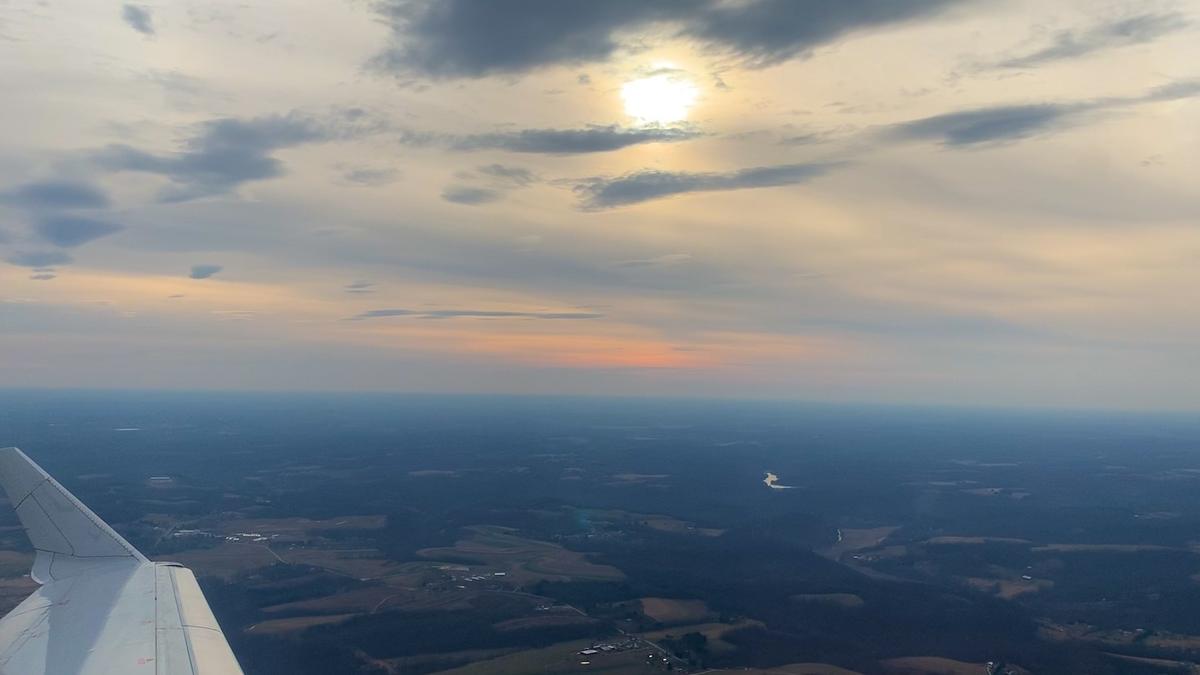 Airplane view of the sky