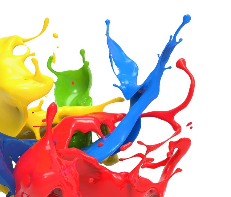 Color paint splash - red, green, blue, and yellow