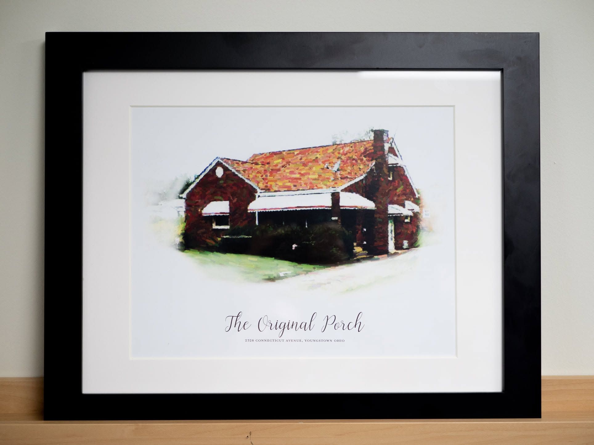 framed photo of the porch of Jeff's grandfather