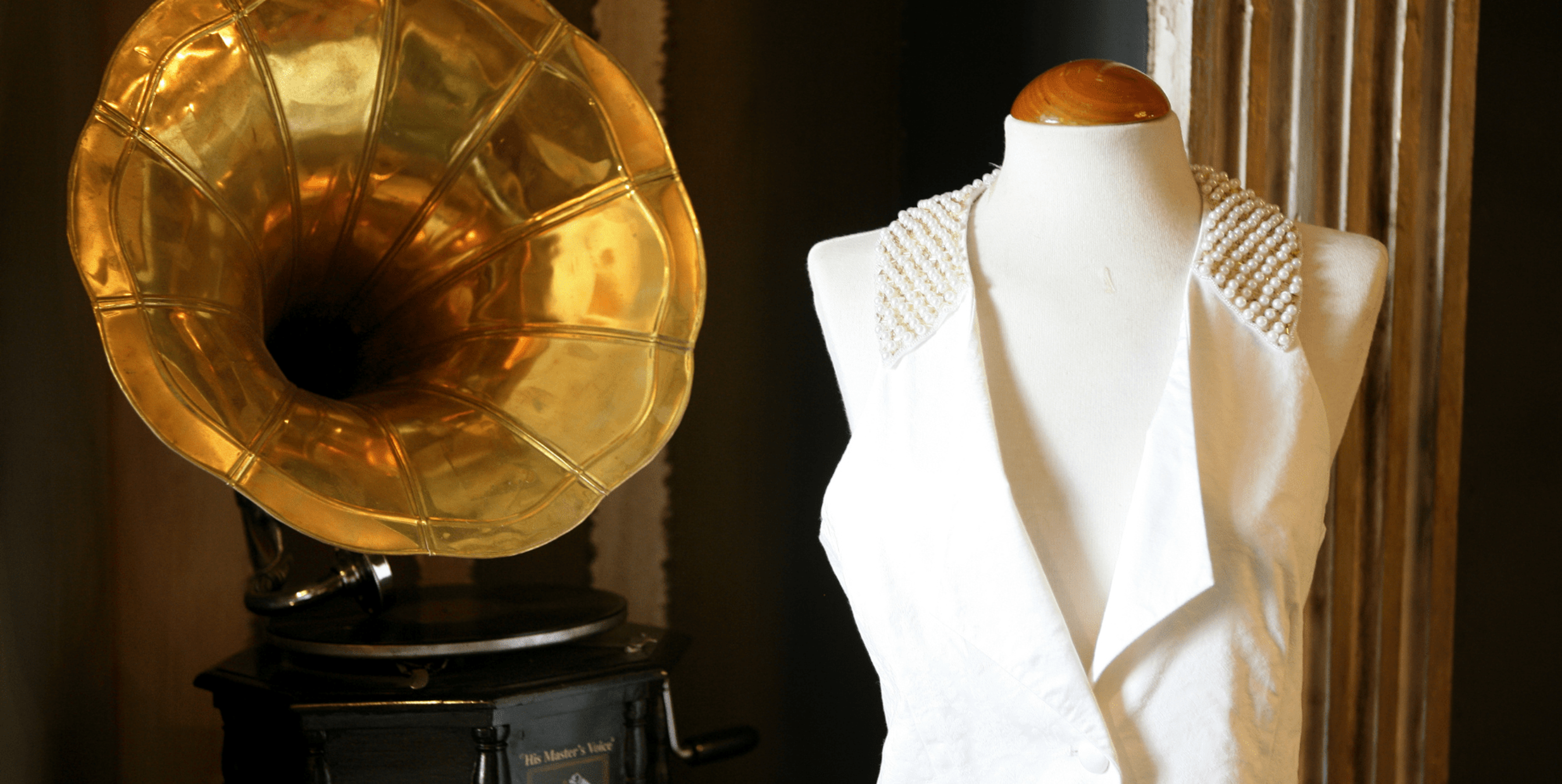 Old vinyl players with nice outfit 