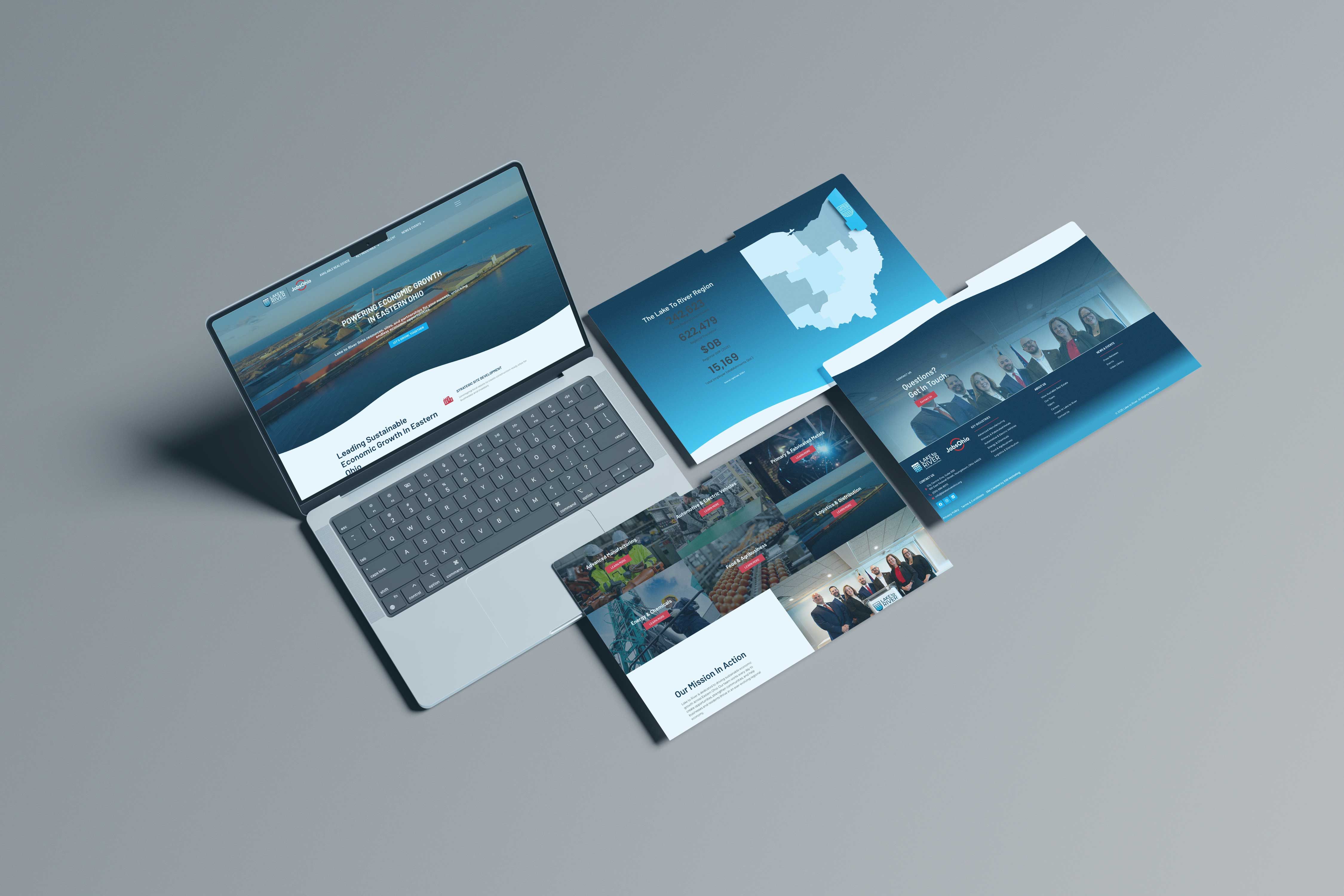 Lake to River's website displayed on a computer