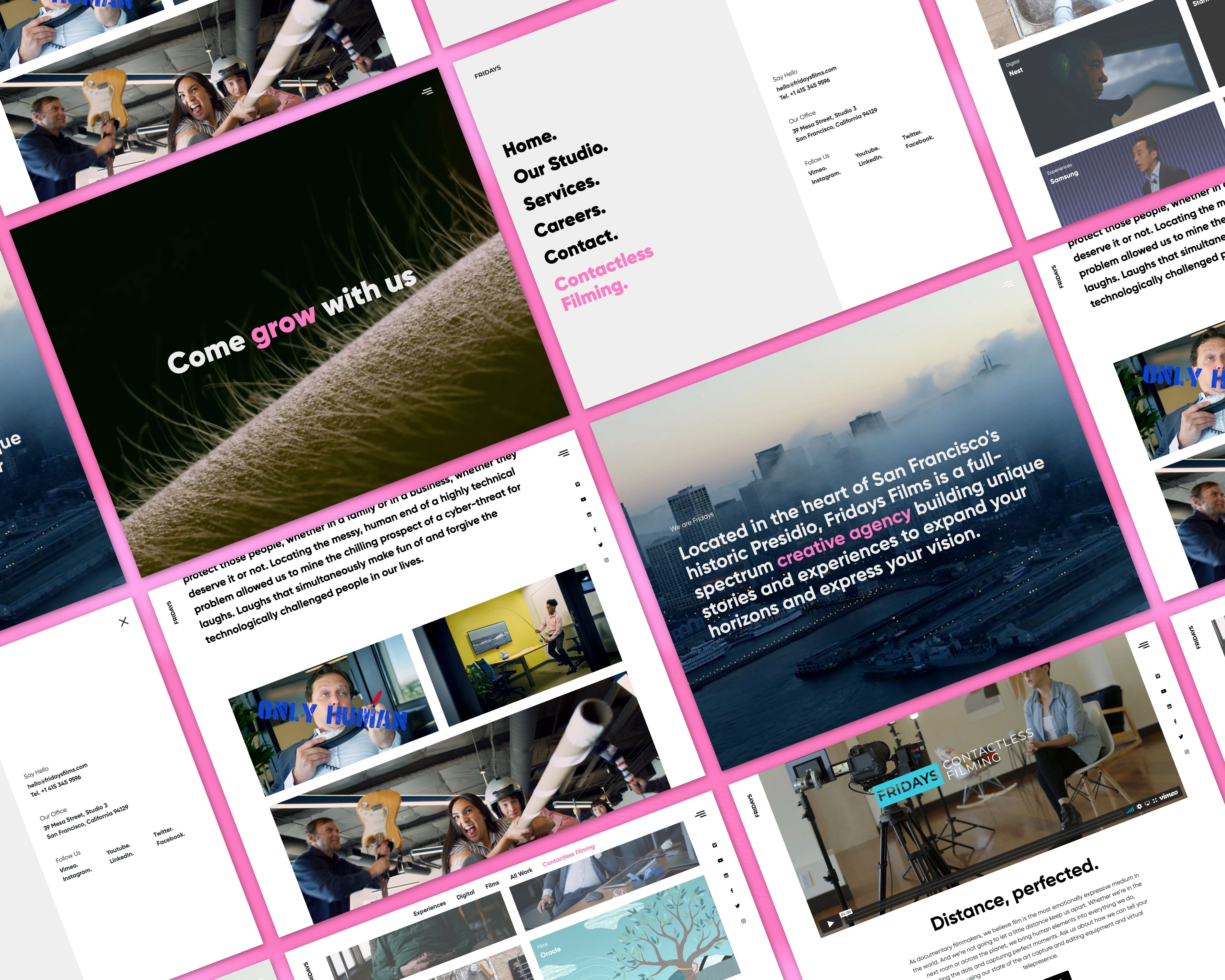 collage of website pages