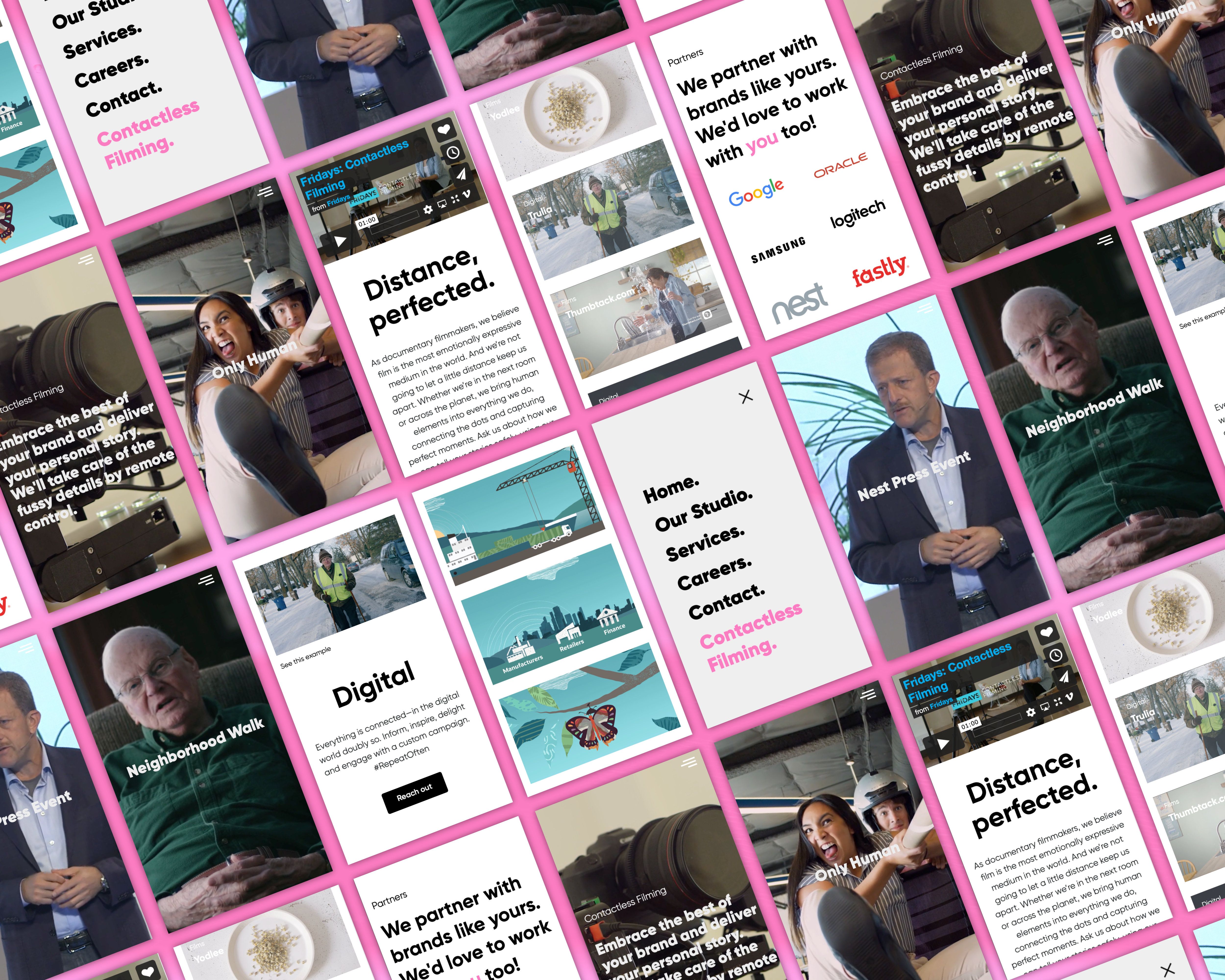 collage of website pages