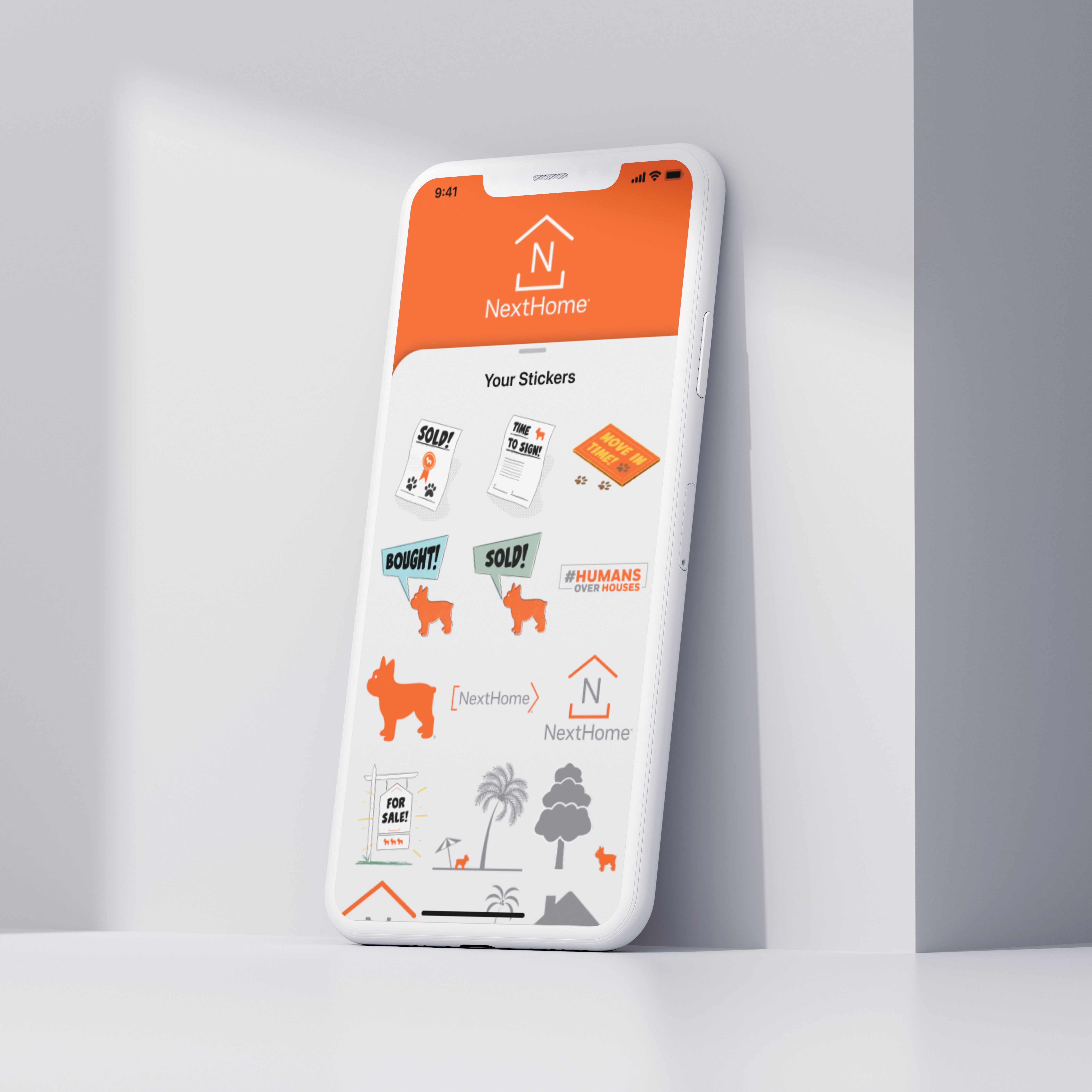 mockup of stickers app