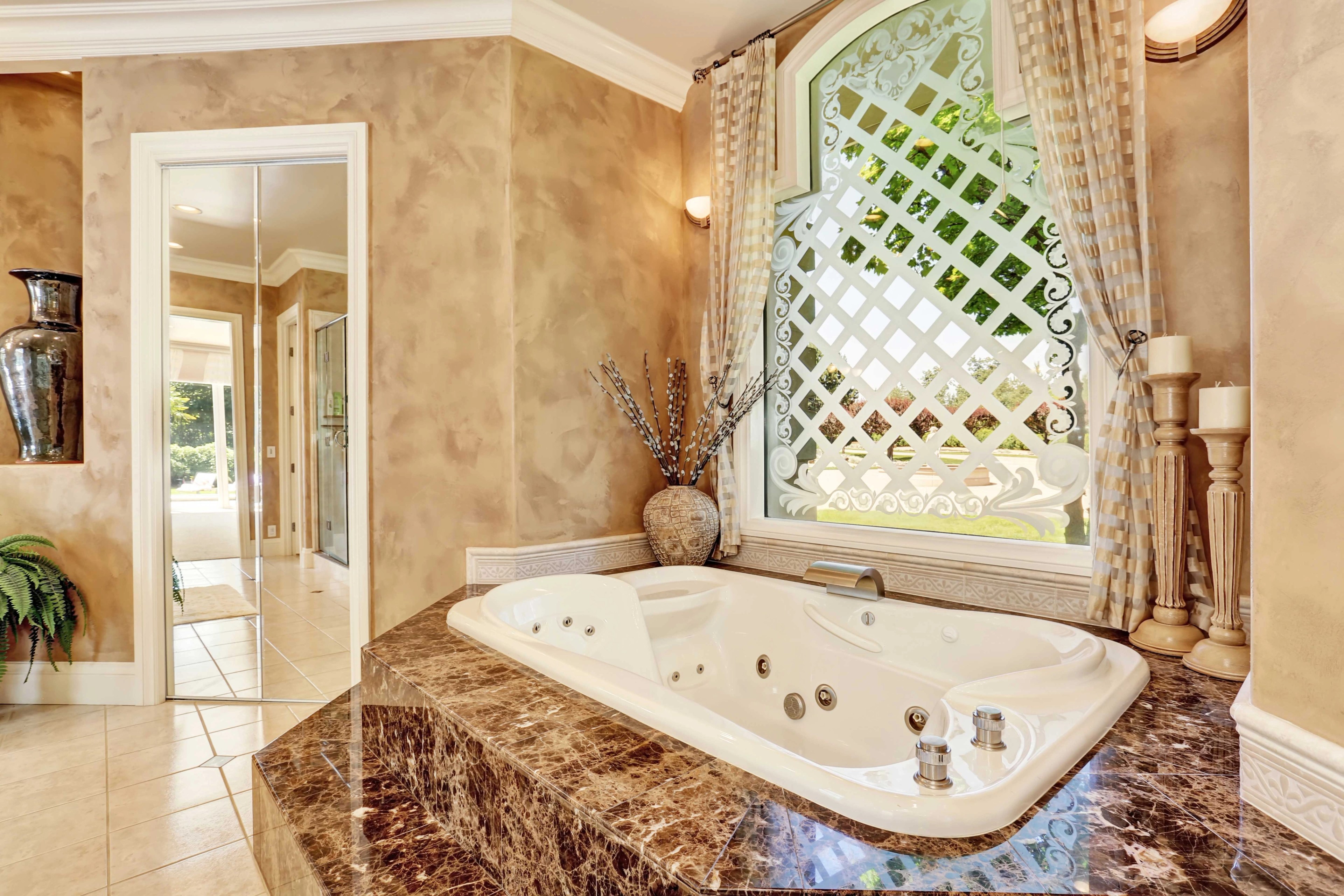 Elegant marble bathroom vanity and mirror