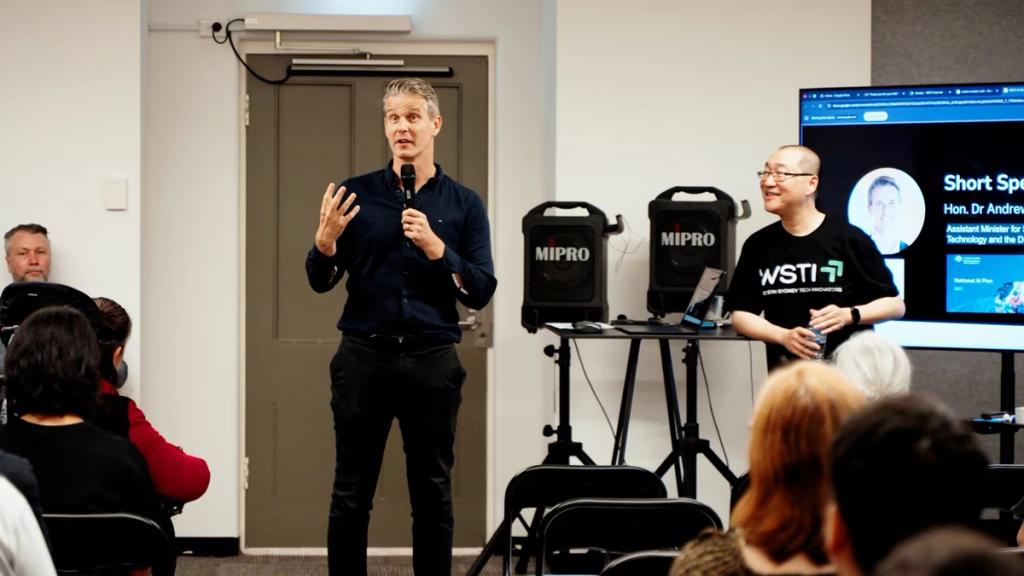 Hon Dr Andrew Charlton MP speaking at a WSTI event