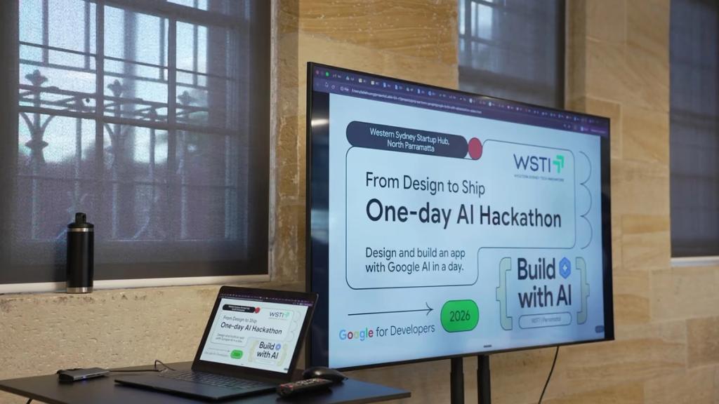 The From Design to Ship: Build with AI × Google one-day hackathon title screen