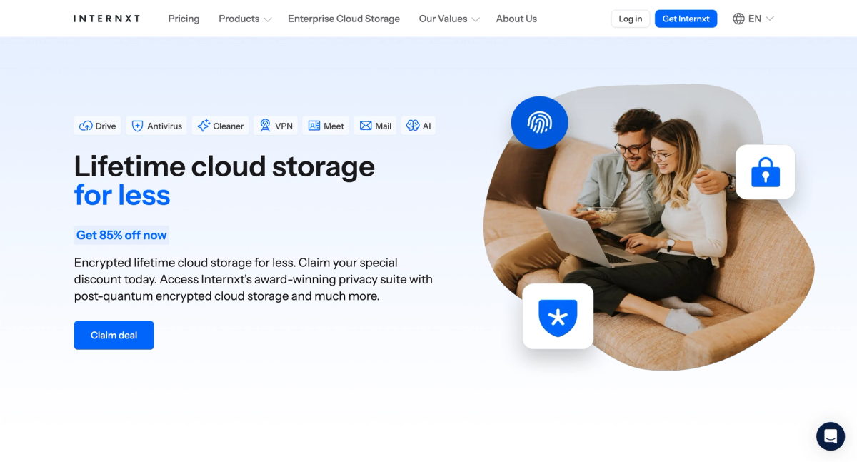 Internxt is best for privacy-focused personal storage.