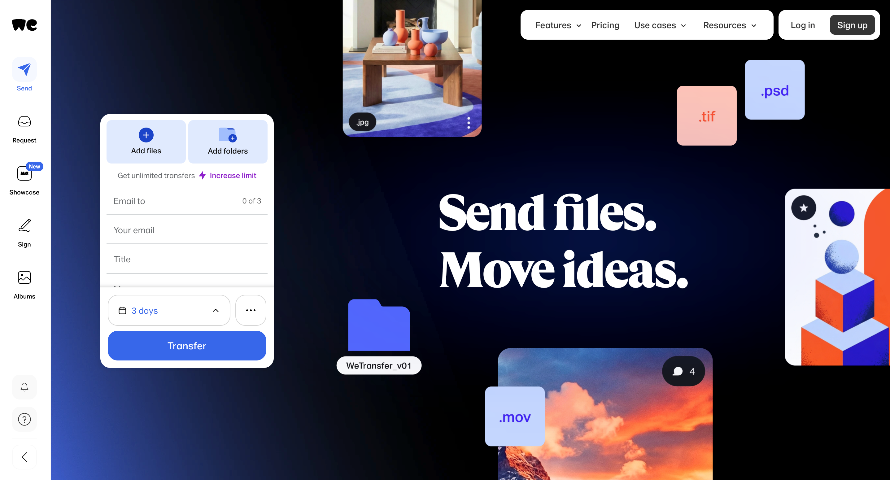 WeTransfer alternative for photographers and creative agencies