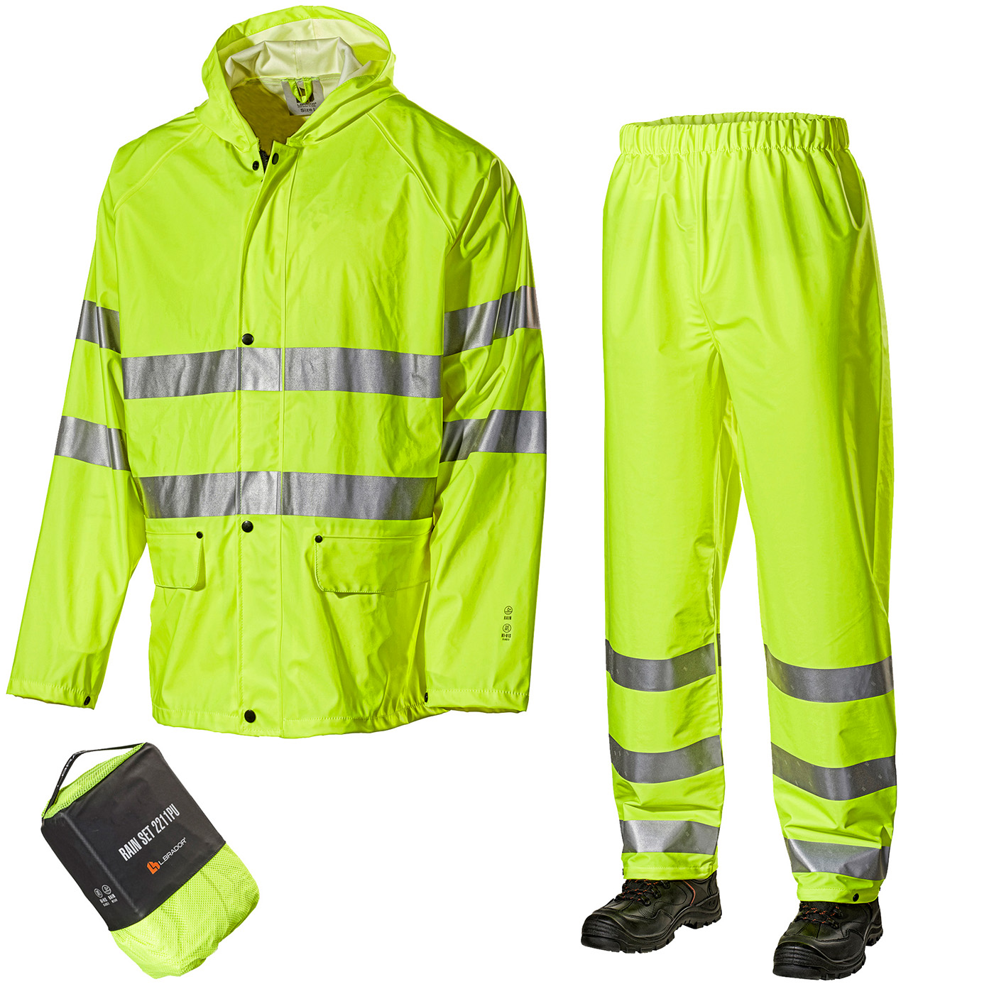 Regnsett L.Brador 2211PU Hi-Vis Front